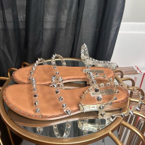 Steve Madden Travel Stud Clear Sandals - Picture 4 of 7